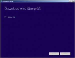 Windows 10 Download wird überprüft