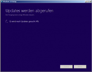 Windows 10 Updates werden abgerufen