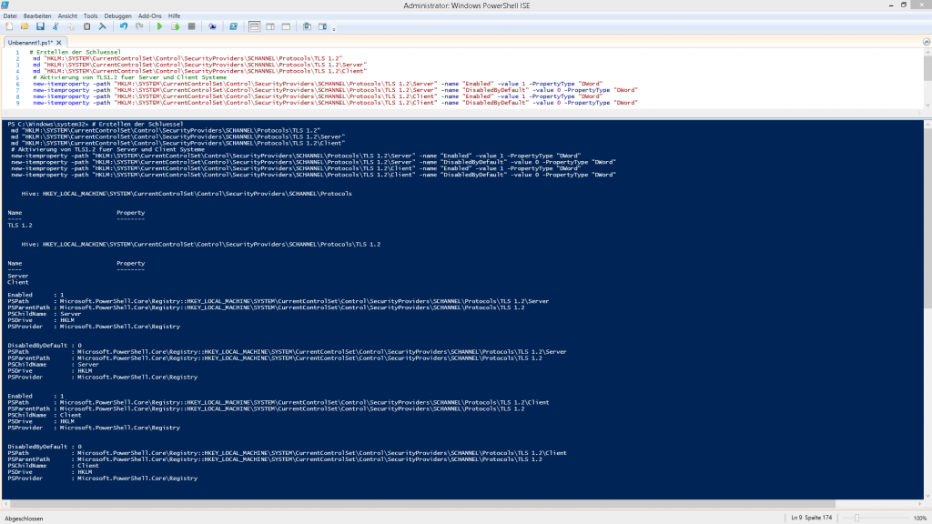 powershell test tls 1.2