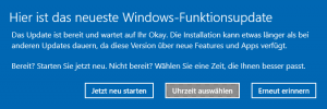 Windows Funktionsupdate Neustart