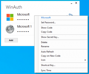 WinAuth 3.5 portable Microsoft Authenticator
